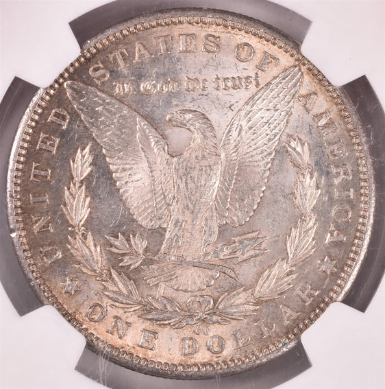 1890-CC Morgan Silver Dollar - NGC MS61 CAC - Top 100 VAM 4 Tail Bar