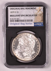 1879-S Morgan Silver Dollar - NGC Brilliant Unc Relic Label Original Bag Series