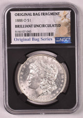 1888-O Morgan Silver Dollar - NGC Brilliant Unc. Relic Label Original Bag Series