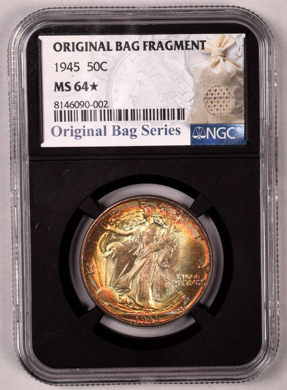 1945 Walking Liberty Half Dollar - NGC MS64* - Relic Label Original Bag Series