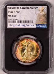 1947-D Walking Liberty Half Dollar - NGC MS64* - Relic Label Original Bag Series