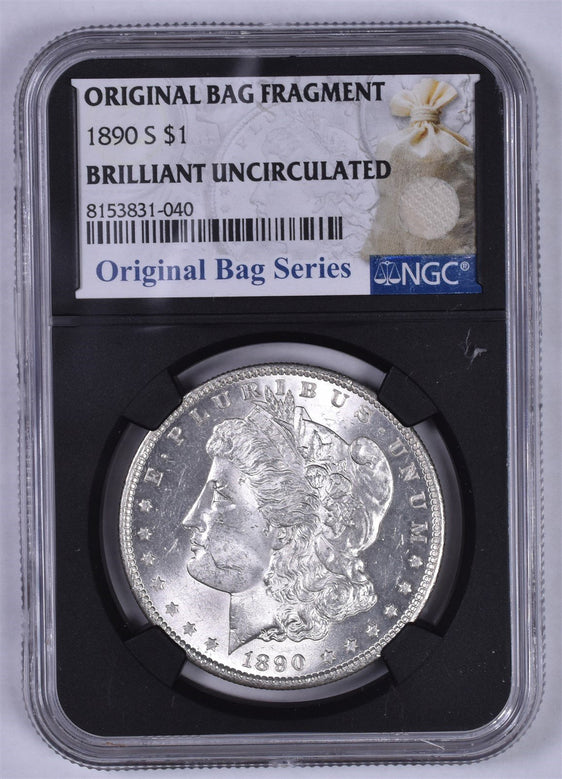 1890-S Morgan Silver Dollar - NGC Brilliant Unc Relic Label Original Bag Series