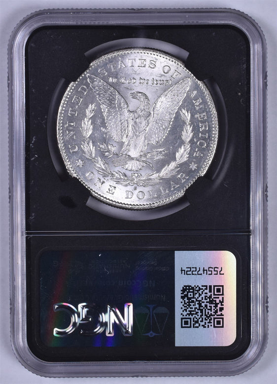 1878-S Morgan Silver Dollar - NGC Brilliant Unc - Relic Bag Label Stock Photos