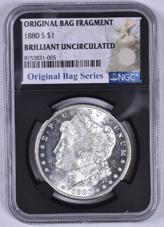 1880-S Morgan Silver Dollar - NGC Brilliant Unc -Relic Label Original Bag Series