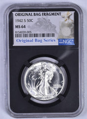 1942-S Walking Liberty Silver Half Dollar - NGC MS64 - Relic Label Bag Series