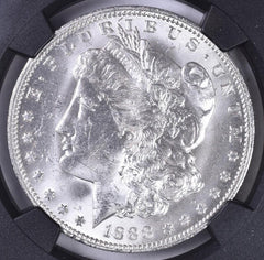 1888-O Morgan Silver Dollar - NGC Brilliant UNC - Relic Bag Label Stock Photos