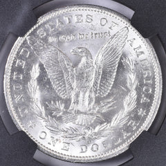 1888-O Morgan Silver Dollar - NGC Brilliant UNC - Relic Bag Label Stock Photos