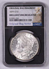 1879-O Morgan Silver Dollar - NGC Brilliant UNC - Original Relic Bag Label