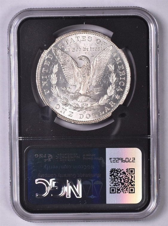 1882-O Morgan Silver Dollar - NGC Brilliant UNC - Relic Bag Label Stock Photos