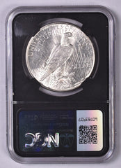 1926-S Peace Silver Dollar - NGC Brilliant UNC - Relic Bag Label Stock Photos