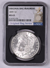 1899 Morgan Silver Dollar - NGC MS63 - Original Relic Bag Label Series