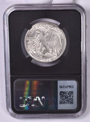 1937-D Walking Liberty Silver Half Dollar - NGC Brilliant UNC - Relic Bag Label