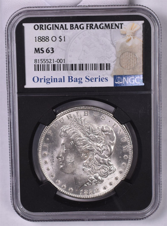 1888-O Morgan Silver Dollar - NGC MS63 - Original Relic Bag Label Series