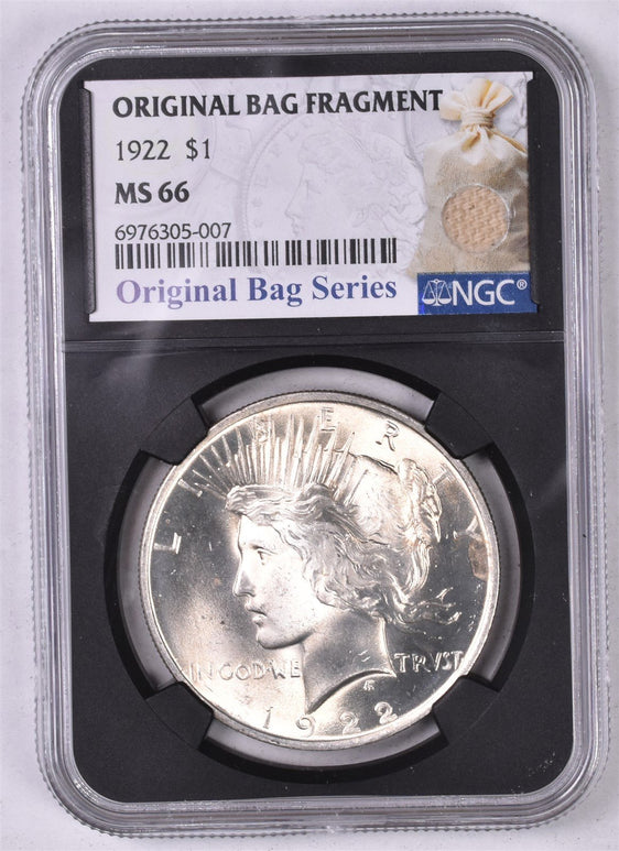 1922 Peace Silver Dollar - NGC MS66 - Original Relic Bag Label Series