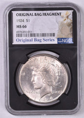 1924 Peace Silver Dollar - NGC MS66 - Original Relic Bag Label Series