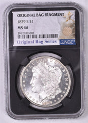 1879-S Morgan Silver Dollar - NGC MS66 - Original Relic Bag Label Series