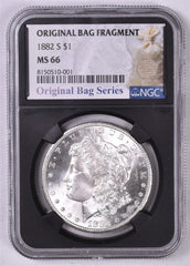 1882-S Morgan Silver Dollar - NGC MS66 - Original Relic Bag Label Series